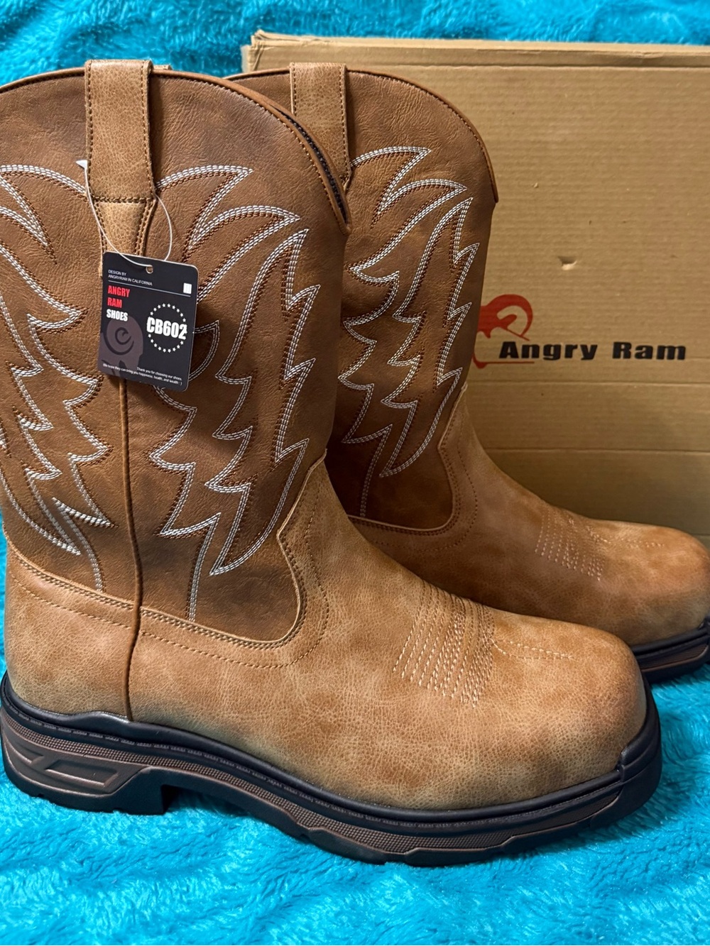 Angry Ram SteelToe Cowboy Safety  Boots